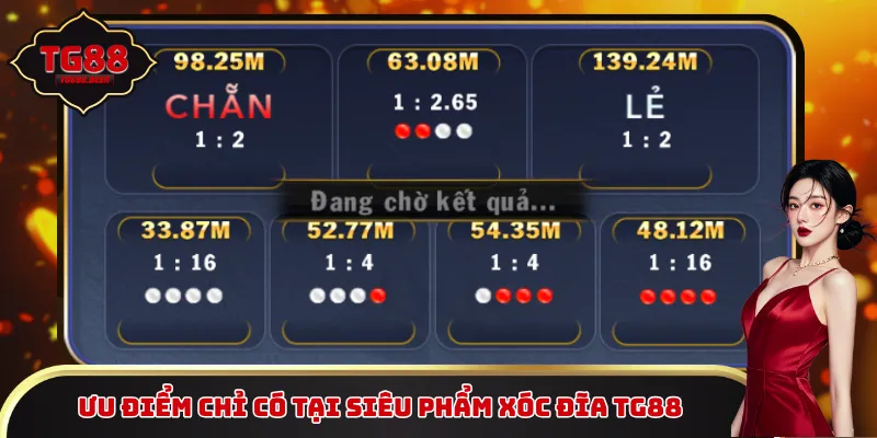 Ưu điểm ấn tượng chỉ có tại siêu phẩm Xóc Đĩa TG88